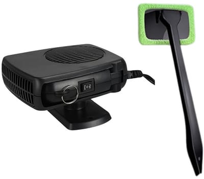 Joiride - Auto Verwarming & Ventilator - 12V - Ruitenontdooier - 360° Draaibaar - Inclusief IJskrabber - BREZLONG