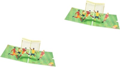 Voetbal Verjaardagskaart - Groetkaart Voetbalthema - Verjaardagen Vieren - 3D Voetbalontwerp - 20x15 cm - Groen