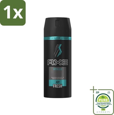 1 x Axe - Deodorant Bodyspray - 48hrs Non Stop Fresh - Apollo - 150 ml - Axe Apollo - Deodorant Spray - Frisse Geur - Lichaamsgeur Bescherming - Langdurige Bescherming