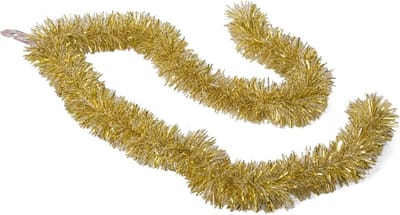 Gerimport Kerstboomslingers - goud / sneeuw - folie - 180 x 7 cm - kerstboom versiering/guirlandes