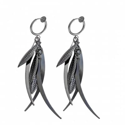 Klem oorbellen- zwart -Chiara-Charme Bijoux