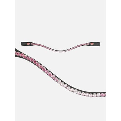 Bridal equitation ketting met kristallen Kieffer Flexiloop Luxe curved browband lined