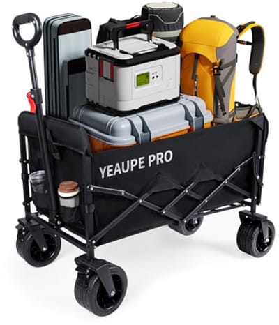 Opvouwbare Bolderkar met Remmen 230 Liter - Belastbaar tot 200 kg - All-Terrain Handwagen voor Tuin en Strand