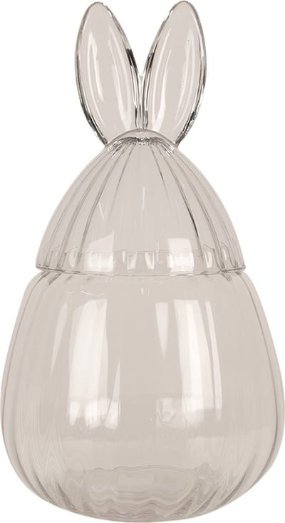 Clayre & Eef Glazen potje Ø 20x34 cm Transparant Glas Konijn