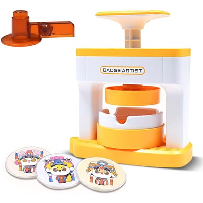 98-delige badgemakerkit voor kinderen 55 mm/2,16 inch DIY-pinknopmakerpersmachine Installatievrij 98pcs yellow