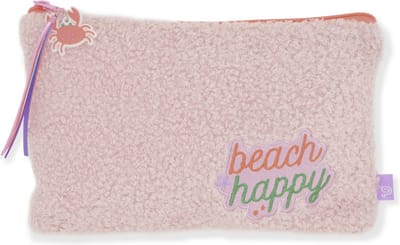 Kangaro etui - Beach Happy - roze teddy - 24x15cm