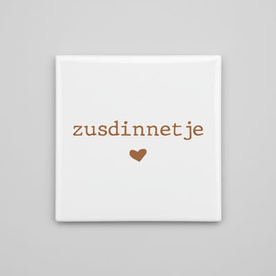 Zusdinnetje Minimalistische Liefde Tekst Decoratieve Tegel – Lief Cadeau Wanddecoratie – 15 x 15 cm