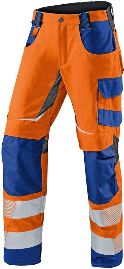 KÜBLER PSA REFLECTIQ 24078343 Hi Vis Reflecterend Werkbroek HEREN Veiligheidsbroek Oranje Blauw - Met Kniezak - Ademend