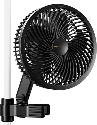 Thuys – Grow Ventilator Met Clip – 10 Snelheden – Clip-On Ventilator – Voor Kweektent – Stil En Energiezuinig – 10W