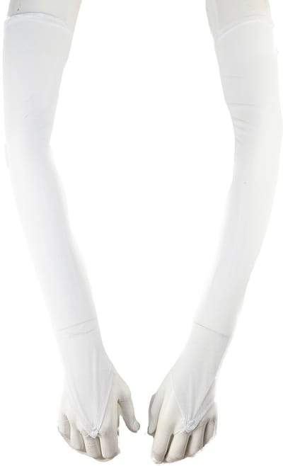 BamBella® Vingerloos handschoenen Wit - One Size - Panty stof handschoen Feest