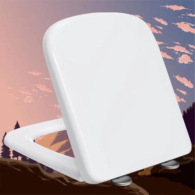 Toiletzitting - Toiletdeksel - Badkamer Upgrade - Zacht sluitend mechanisme - 36x44cm - Wit