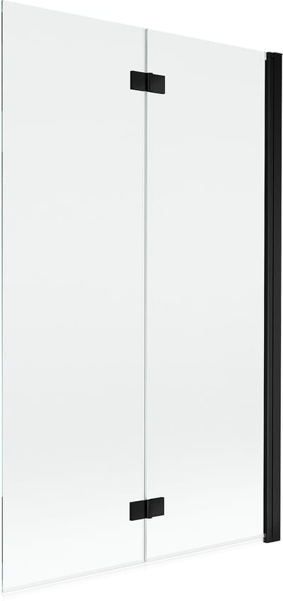 Mexen Mist badwand 2-delig rechts 110 x 150 , transparant, zwart - 8A9-110-002-70-00-P
