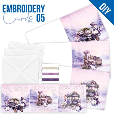 Stitch and Do Cards 5 - Berries Beauties - Purple Christmas