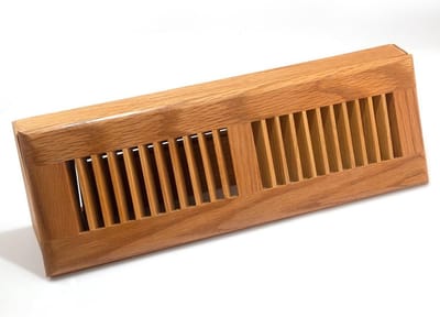 Eiken plintregister 15 inch met lichte afwerking voor vloeropening