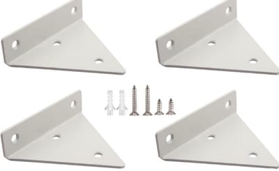 Pakket van 4 - Plankdrager driehoek - Plankdragers - Metaal - Wandsteun - wit - incl. bevestigingsmateriaal - voor slaapkamer, badkamer, woonkamer, keuken, kantoor