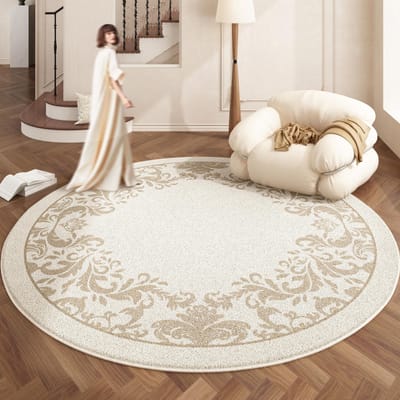 Tapijten in Europese stijl voor Slaapkamer Thuis Pluizig Zacht Vloerkleed Verdikken Pluche Woonkamer Decoratie Rond Tapijt Wasbaar Loungekleed 180x180CM