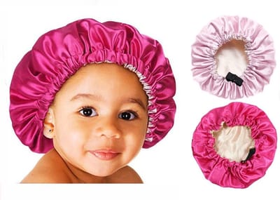 2 Stuks - Slaapmuts Kind (2-8 jaar) - Roze - Nacht muts - Satijnen Bonnet - Verstelbaar in Maat