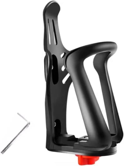SnelShoppen - Fiets Waterfles Houder Motor Cup Holder met Snelle Verstelknop - Duurzaam Nylon en RVS - 360 Graden Draaiend - Ideaal voor Fietsen, Moto