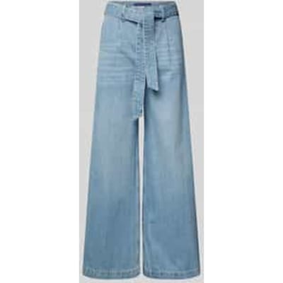 Wide leg jeans met strikceintuur