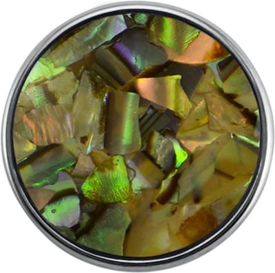 Quiges - Drukknoop Mini 12mm Parel Vlokken - EBCMK077