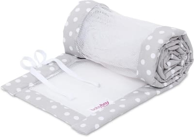 Nestje voor bijzetbed - parelgrijs/wit