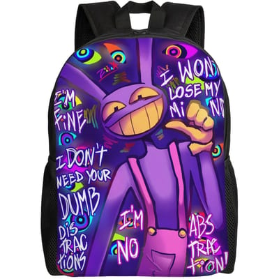Jax Cartoon Digitals Circus Thermische Rugzak Jongen Polyester Trekking Rugzakken Patroon Esthetisch Middelbare School Tassen Rucksack One Size