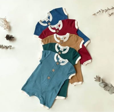 Boxpakje - Playsuit - Duurzaam handgemaakt - Almond bruin - 1 jaar