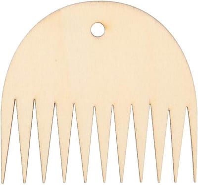 Houten Weefkam - Handweefgereedschap - Ambachtelijk Vlechten - 11 Tanden Ontwerp - 75 x 7 cm - Natuurlijk Hout