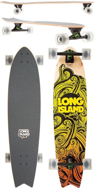 Long Island Whirlpool Longboard blauwe wielen