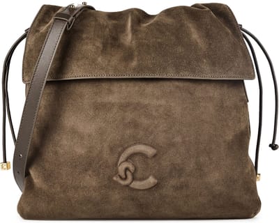 COCCINELLE Leren schoudertas Lidia Suede Le. / Smooth Le. Shoulderbag Fango / Fango donkergroen