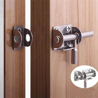 Deurgrendel Schuifslot - Klinkbout Vergrendeling - Veilige Toegang - Roestvrij Staal - 3x2x1 cm - Zilverkleurig