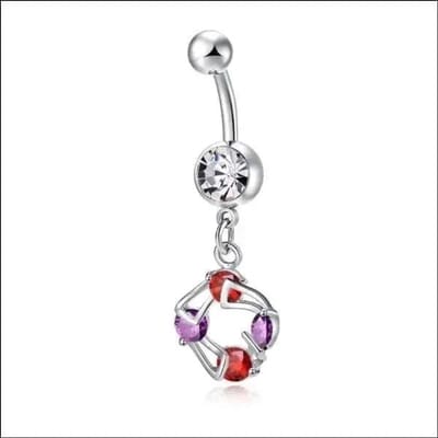 Aramat Jewels | Navelpiercings | Stalen Navelpiercing met zirkonia hanger | | | |10mm | Staal | Volwassenen | Verkleurd niet