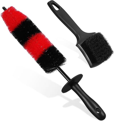 Velgenborstels Set - Bandenborstel Wielenreiniger - Auto Reiniging - Ergonomisch Ontwerp - 42cm Lengte - Multicolor