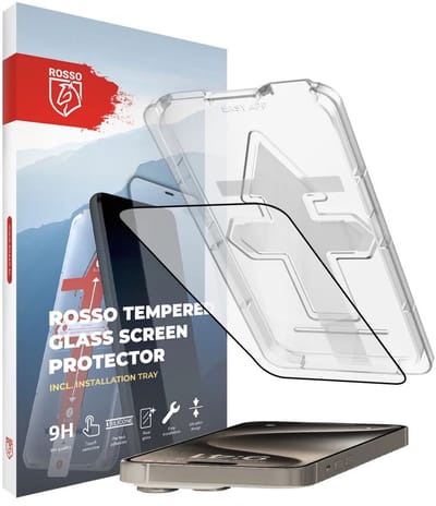 Rosso Screen Protector Geschikt voor Apple iPhone 15 Pro | Gehard Glas | Beschermglas | Glasplaatje | Case Friendly | Met Installatietray | Eenvoudige montage
