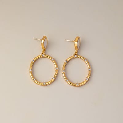 Helin Life Dames Oorhangers-Oorbellen goud-Oorbellen meisje -Grote Oorhangers Goudkleurig-925 Tremella naald hypoallergeen - Schaalelement&Zirkonia-Geschenken