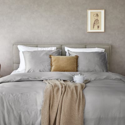Dreamers Den gewassen Katoensatijn 300 TC Ice Grey - 240x200/220cm (260cm lengte)
