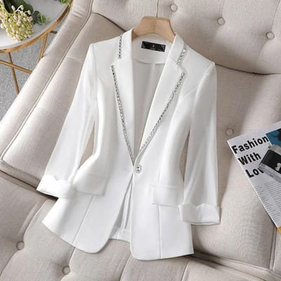 Diamond Suits Lente en Zomer Driekwart Mouw Jassen Modieuze Casual Pakken S