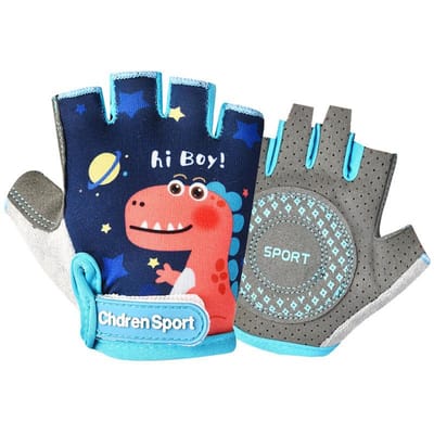 Jonge Studenten Fiets Handschoenen Halve Vinger Skate Kind Mountainbike Fiets Handschoenen Atletische Handschoenen voor Jongens en Meisjes Kinderen L(7-12 years old)