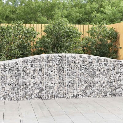vidaXL - Schanskorven - 7 - st - gewelfd - 400x50x80/100 - cm - gegalvaniseerd - ijzer