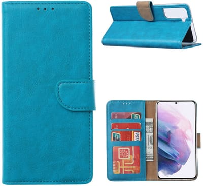 Hoesje Geschikt Voor Samsung Galaxy S21 Plus Hoesje Geschikt Voor Samsung Galaxy S21 Plus Portemonnee BookCase - Turquoise