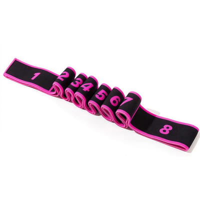 8 Secties Dans Yoga Rekband Pilates Fitness Spanning Digitale Elasticiteit Latijnse Stretch Weerstandsband black