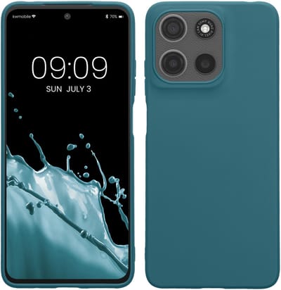 kwmobile telefoonhoesje geschikt voor Motorola Moto G15 / G15 Power/ G17 / G17 Power - Hoesje voor smartphone - Back cover in petrol