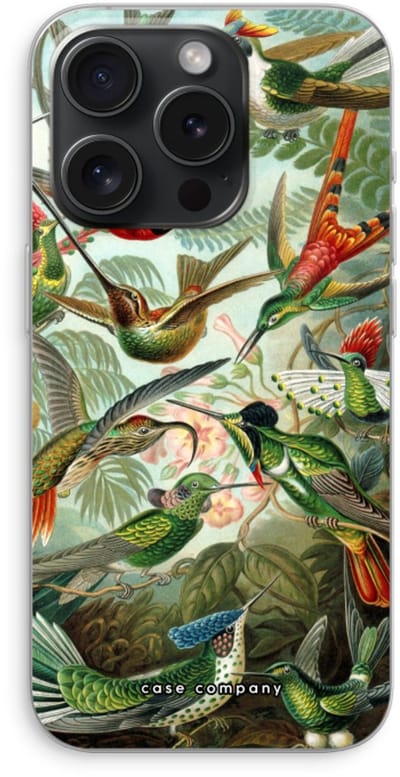 Case Company® - Hoesje geschikt voor iPhone 15 Pro hoesje - Haeckel Trochilidae - Soft Cover Telefoonhoesje - Bescherming aan alle Kanten en Schermrand