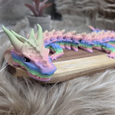 3D-geprinte Draak - Pastelkleur - Fidget - Deco - Cadeau - Kado - Fantasy Decoratie Beeldje - Uniek cadeau - Mythische Decoratie Cadeau - Fantasy Draak - Stoere Woondecoratie Cadeau