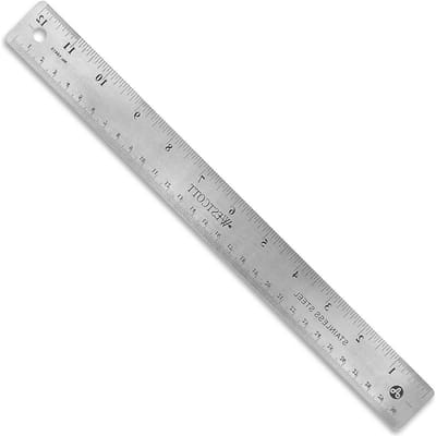 Roestvrijstalen Liniaal - Meetlat Bureau - Precisie Meten - Onverwoestbaar Materiaal - 30 cm - Zilver