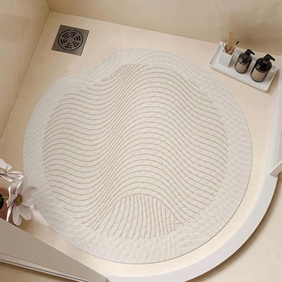 Ronde Zuignap Vloermat Badkamer Antislip Voetmat Eenvoudige Badkamer Doucheruimte Waterdichte en Valbestendige Speciale Mat round notch 55 * 55cm