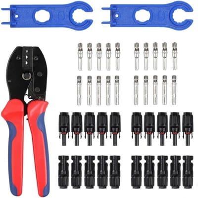 Zonne Krimptang - PV Kabel Tang - Zonnepanelen Installeren - Nauwkeurig Ratelmechanisme - 25 4 6mm² - Zwart