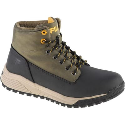 Fila Heren Lance XXI Leather Mid Cut Trainers (Zwart)