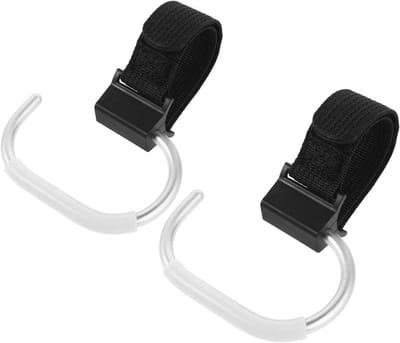 Kinderwagen Haken - Tassenhangers Baby - Onderweg Boodschappen - 360 Graden Draaibaar - 2 Stuks - Zwart