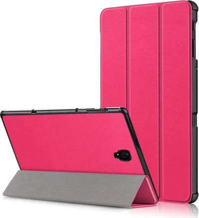 Hoesje - Geschikt voor Samsung Galaxy Tab A 10.5 (2018) - Dun & Stevig - Hardcover Book Case - Trifold Bookcase Hoes - Hard Cover - Tablethoes - Donkerroze